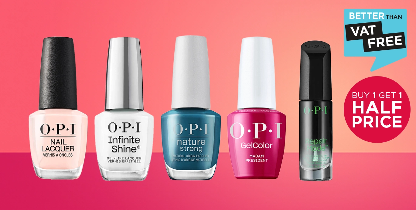 Buy 1 get 1 half price across OPI nail ranges.